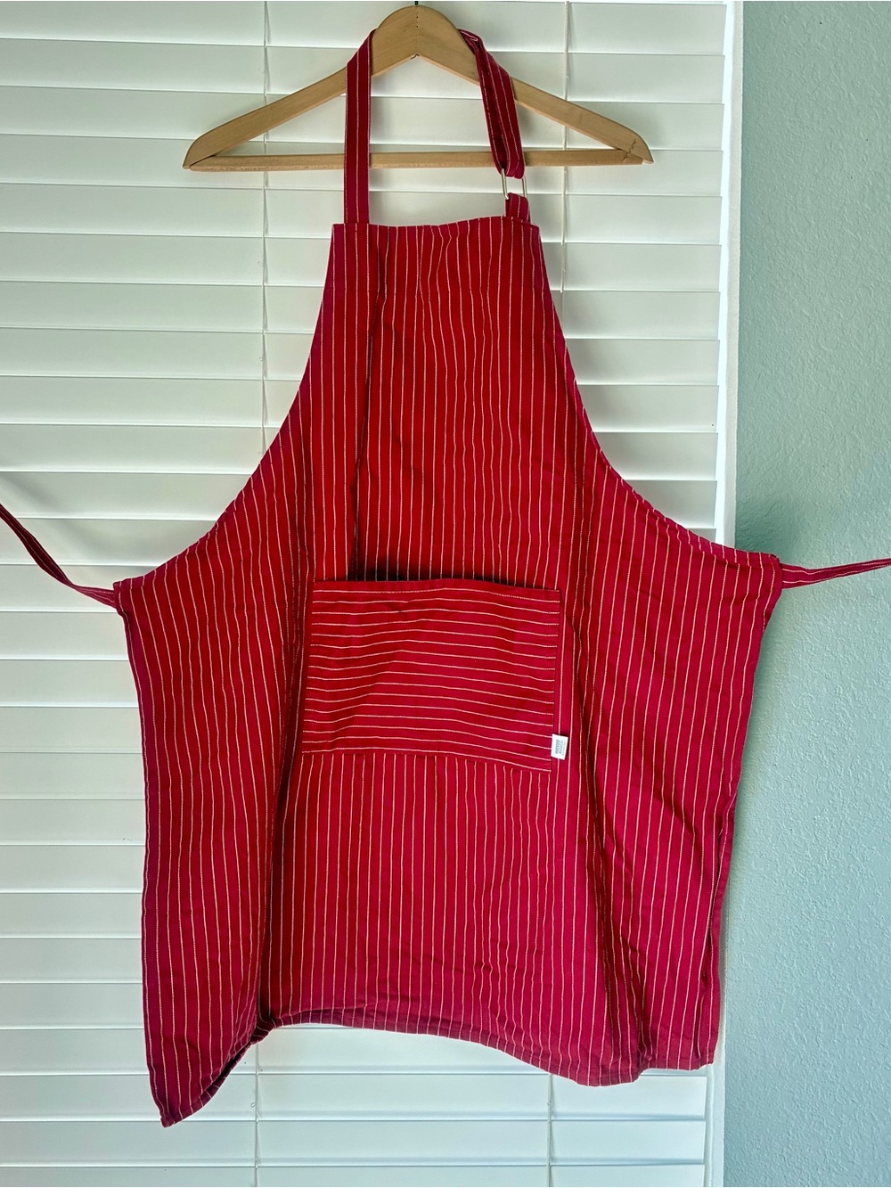 Now Designs Red Pinstripe Apron with Pocket